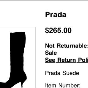 PRADA Boots Size 37 | Size 7 Black Suede Calf Boots Kitten Heels
